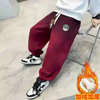 休闲渐变酷拽宽松针织加厚裤裤子 冬