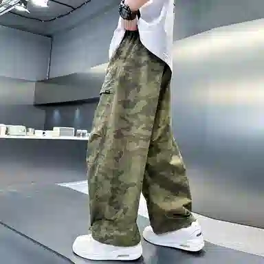 简约百搭宽松舒适松紧腰穿长裤运动裤 春秋