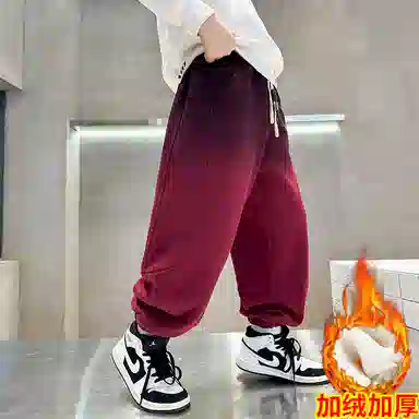 休闲渐变酷拽宽松针织加厚裤裤子 冬