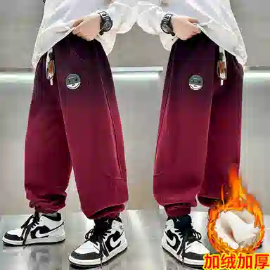 休闲渐变酷拽宽松针织加厚裤裤子 冬