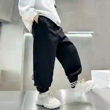 简约时尚帅气百搭舒适休闲加绒卫裤加厚裤子 春秋