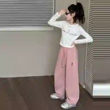 冬季一体奥粒绒舒适亲肤保暖香蕉卫裤儿童运动裤 冬春秋