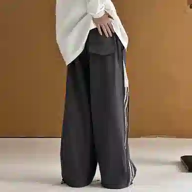 秋季中大男童美式潮牌拉链三条杆休闲长裤运动裤 儿童款