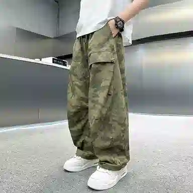 简约百搭宽松舒适松紧腰穿长裤运动裤 春秋