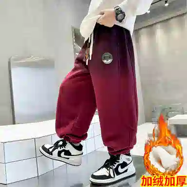 休闲渐变酷拽宽松针织加厚裤裤子 冬