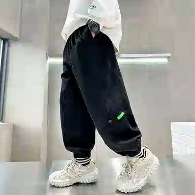 简约时尚帅气百搭舒适休闲加绒卫裤加厚裤子 春秋