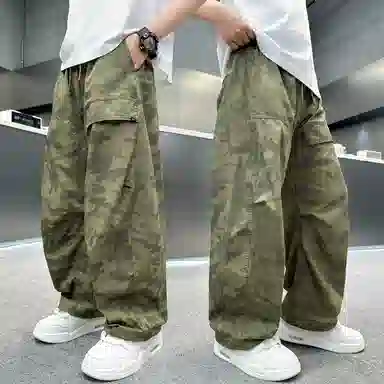 简约百搭宽松舒适松紧腰穿长裤运动裤 春秋