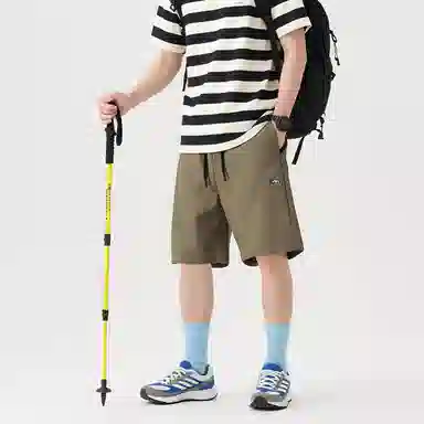 贵人鸟 山系户外复古纯色系带基础多巴胺透气凉感简约大口袋五分运动短裤 男女同款