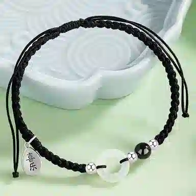 银世城 平安扣 新中式国潮平安扣手饰喜乐 玉髓 手绳 男女同款情侣款