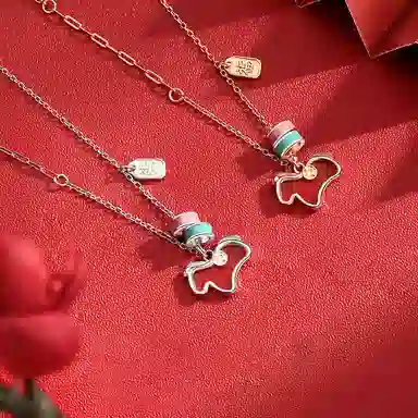 「马上有钱」中国 银世城 福运钱程 八方来财 平安如意 福气常伴财运滚滚 小众轻奢高级感锁骨好运 玛瑙 项链 女款