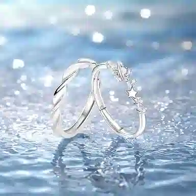 【恋爱约定|S999银】中国 银世城 爱恋星球对戒 开口可调节精致浪漫日常百搭 高级感清纯女大#好运 足银 戒指 男女同款情侣款 礼遇礼盒