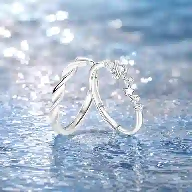 【恋爱约定|S999银】中国 银世城 爱恋星球对戒 开口可调节精致浪漫日常百搭 高级感清纯女大#好运 足银 戒指 男女同款情侣款 礼遇礼盒