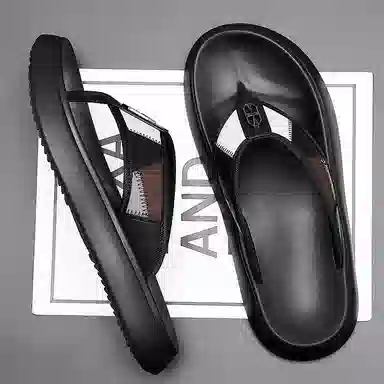 佐塞斯 舒适百搭 简约时尚人字拖鞋 男款 黑色