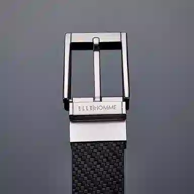 ELLE HOMME Business Leather Belt Gunmetal 3.3cm
