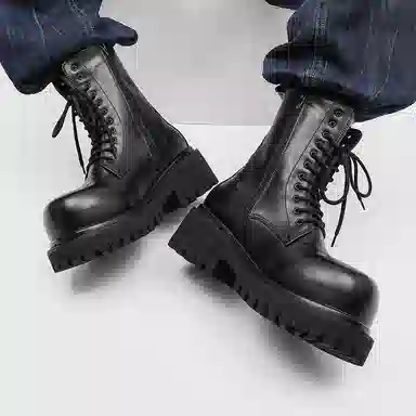 Zhenran 10cm Height Increase Biker Boots
