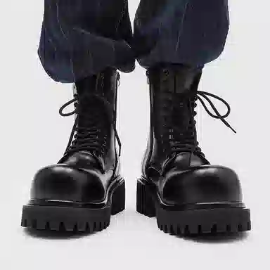 Zhenran 10cm Height Increase Biker Boots