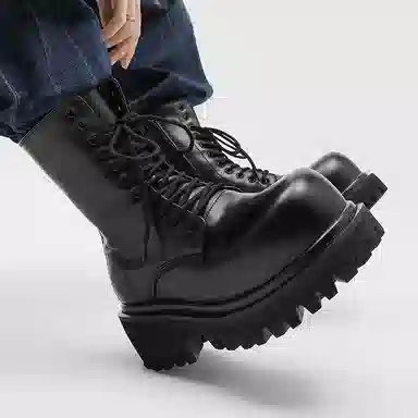 Zhenran 10cm Height Increase Biker Boots