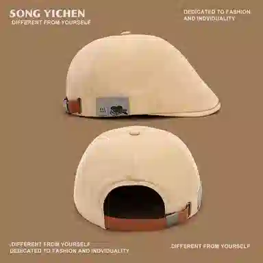 图涂丫 复古贝雷 小众土酷帽 可调节前进帽子 涤纶 鸭舌帽 男女同款情侣款