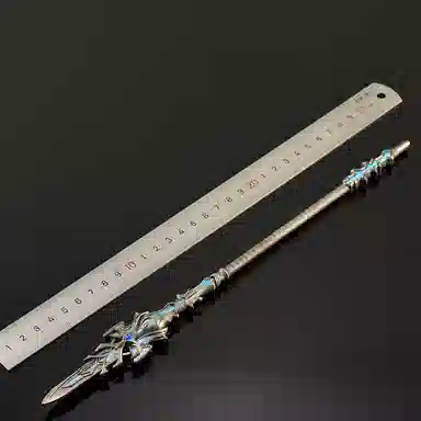 万格 绝世唐门武器 唐雅蓝银霸王枪 全金属工艺 其他静态模型