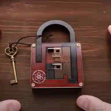 万格 爱因斯坦锁八级难度解密木质华容道鲁班锁烧脑益智 解锁/解环玩具