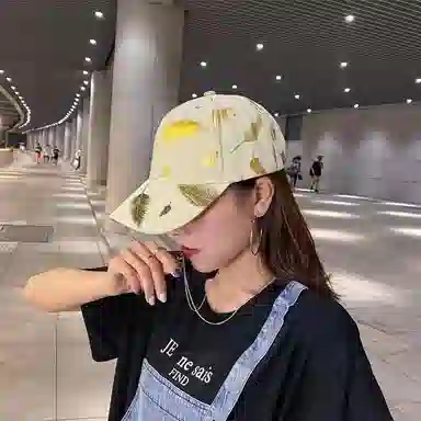 图涂丫 出游时尚 休闲羽毛图案圆顶 涤纶 鸭舌帽 男女同款情侣款