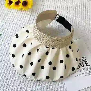 图涂丫 波点空顶出游紫外线贝壳 涤纶 防晒帽 男女同款情侣款