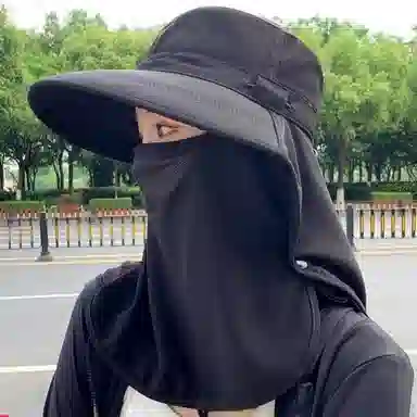 图涂丫 透气遮脸护颈一体防紫外线户外遮阳 涤纶 防晒帽 男女同款情侣款