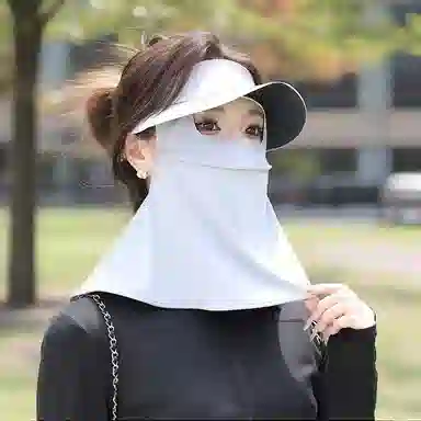 图涂丫 一体护颈遮阳防紫外线透气夏季全脸基尼 涤纶 防晒帽 男女同款情侣款