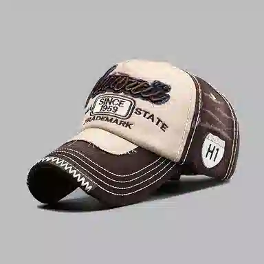 图涂丫 韩版复古水洗百搭显脸小遮阳 涤纶 鸭舌帽 男女同款情侣款