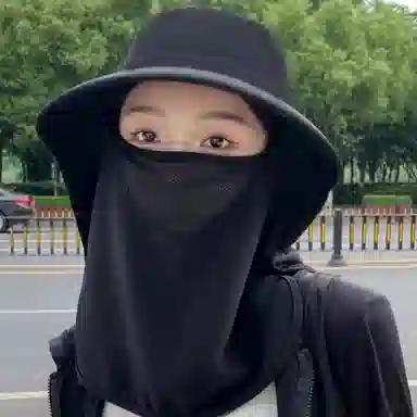 图涂丫 透气遮脸护颈一体防紫外线户外遮阳 涤纶 防晒帽 男女同款情侣款