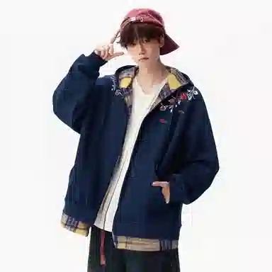 Lonsdale Vintage Plaid Floral Sweatshirt