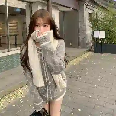 桴生 气质轻奢风金扣高级感小香风慵懒开衫针织衫 女款
