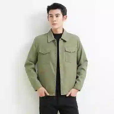 卡丹狄诺 经典翻领皮夹克男秋冬轻商务立体剪裁宽松休闲单排扣铆钉美式复古工装高街外套高级感行政皮衣 男款