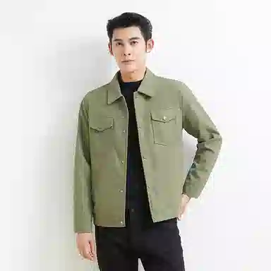 卡丹狄诺 经典翻领皮夹克男秋冬轻商务立体剪裁宽松休闲单排扣铆钉美式复古工装高街外套高级感行政皮衣 男款