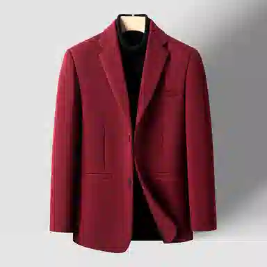 卡丹狄诺 含绵羊毛男士秋冬西服男保暖舒适轻商务休闲百搭秋季纯色单西男西装 男款