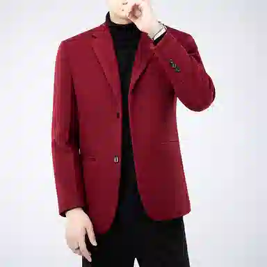 卡丹狄诺 含绵羊毛男士秋冬西服男保暖舒适轻商务休闲百搭秋季纯色单西男西装 男款