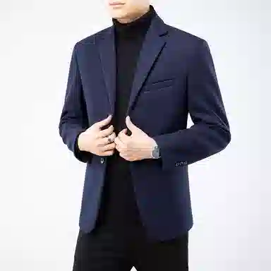 卡丹狄诺 含绵羊毛男士秋冬西服男保暖舒适轻商务休闲百搭秋季纯色单西男西装 男款