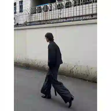 悍戈 美式复古潮流短款哈灵顿春秋外套 粗斜纹肌理感水墨画内衬 宽松百搭垂感透气夹克 男女同款
