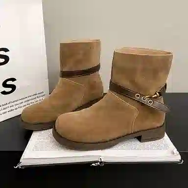 绒面 废土风显瘦潮流百搭休闲 短靴 女