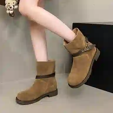 绒面 废土风显瘦潮流百搭休闲 短靴 女