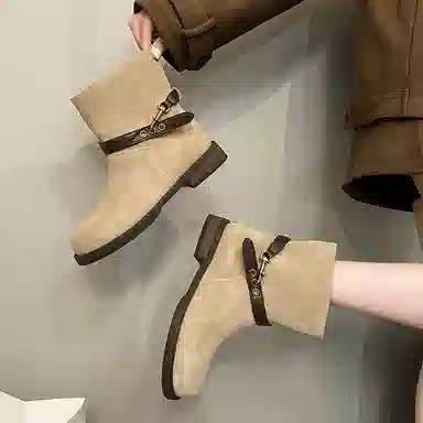 绒面 废土风显瘦潮流百搭休闲 短靴 女