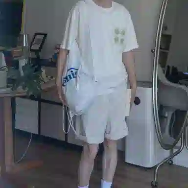 几立 美式复古纯棉斜纹纹理宽松格子中腰休闲短裤 男女同款