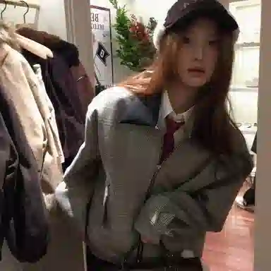 一碗士多  千鸟格撞色翻领格子小众高级设计感无性别主义静默美式复古街头潮流时尚宽松休闲舒适日常城市户外通勤百搭老钱风棒球服 男女同款