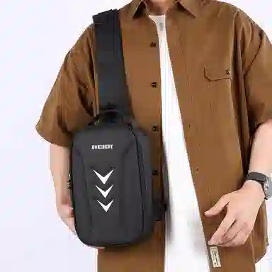 SAPANA STUDIO Nylon Chest Bag Black