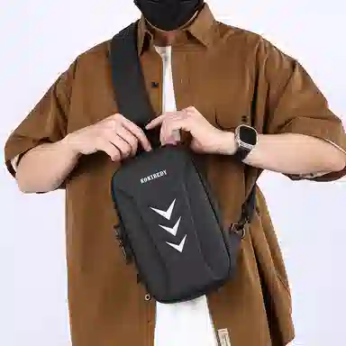 SAPANA STUDIO Nylon Chest Bag Black