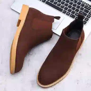 牛反绒 韩版大码英伦风舒适百搭短靴 短筒 马丁靴 男款