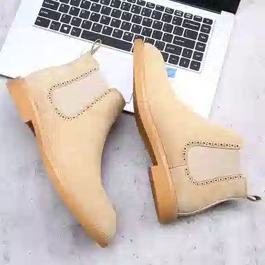 牛反绒 韩版大码英伦风舒适百搭短靴 短筒 马丁靴 男款