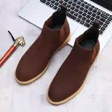 牛反绒 韩版大码英伦风舒适百搭短靴 短筒 马丁靴 男款