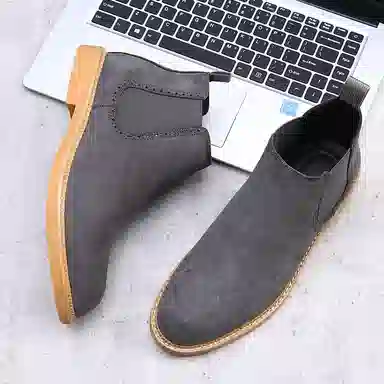 牛反绒 韩版大码英伦风舒适百搭短靴 短筒 马丁靴 男款