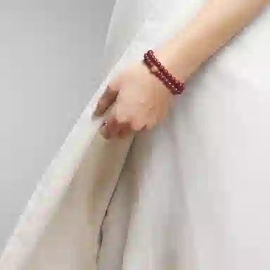 宣华意 新中式双层圆珠转运珠#好运 朱砂 手串 女款